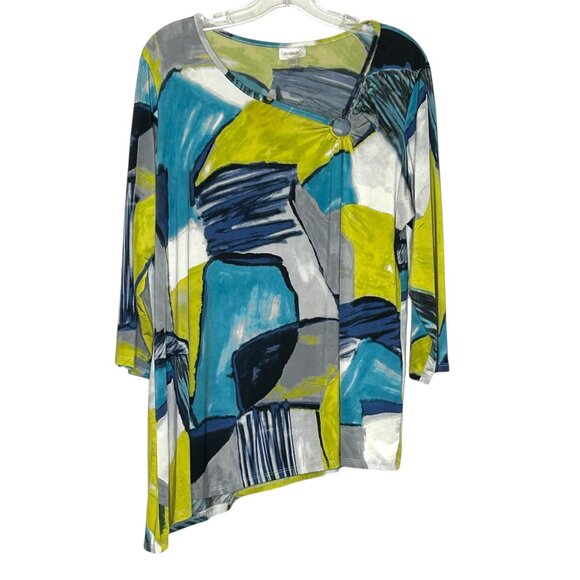 Avenue Tops - Avenue Women's Multi-Color 3/4 Sleeve Size 14/16 Blouse